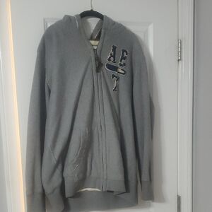 American Eagle Outfitters Men's Zip-Up Gray Sweater
